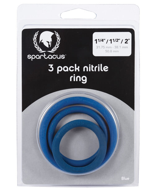 Spartacus Nitrile Cock Ring Set - Pack Of 3