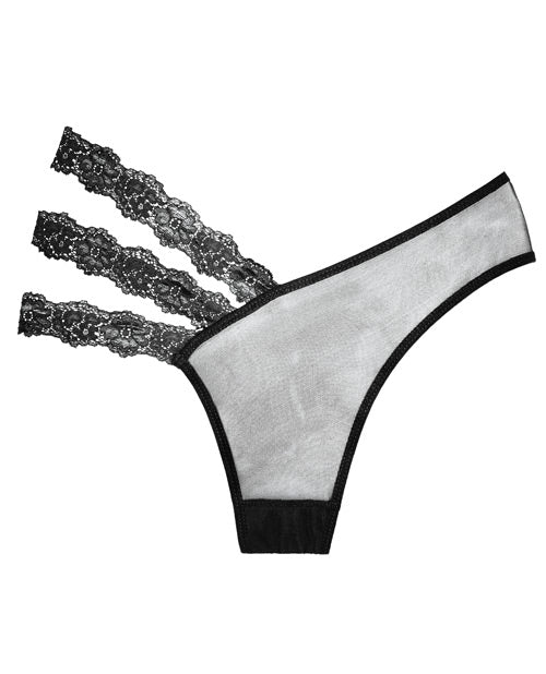 Adore Sheer & Lace Wild Orchid Panty Black O/s