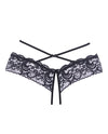 Adore Dare Me Cross Waist Open Lace Panty Black O/s