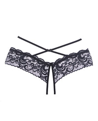 Adore Dare Me Cross Waist Open Lace Panty Black O/s