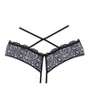 Adore Crayzee Open Panty W/criss Cross Waist Straps & Lace Black O/s