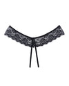 Adore Foreplay Lace & Mesh Front Open Panty Black O/s