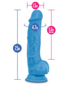 Blush Neo Dual Density 7.5" Cock W/balls - Neon Blue