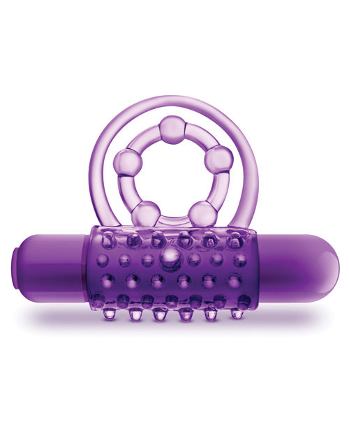 Blush Play With Me The Player Vibrating Double Strap Cockring - Purple