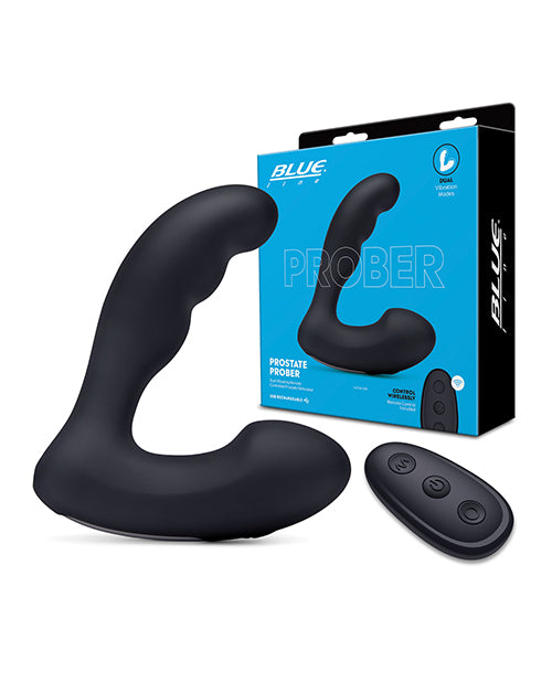 Blue Line Vibrating Prostate Prober W/remote - Black