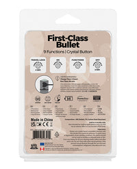 First Class Mini Rechargeable Bullet W/crystal - 9 Functions Gun Metal