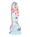 Addiction Party Marty 7.5" Dildo - Frost/confetti