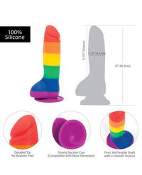 Addiction Justin 8" Dildo - Rainbow