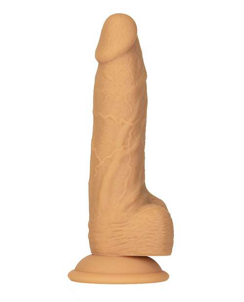 Naked Addiction 8" Rotating & Vibrating Dong W/remote - Caramel