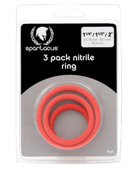 Spartacus Nitrile Cock Ring Set - Pack Of 3