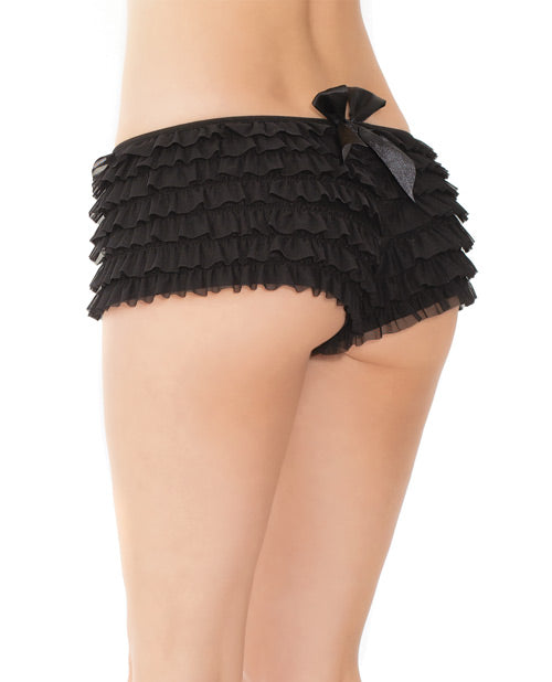 Ruffle Shorts W/back Bow Detai