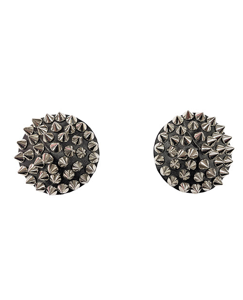 Darque Round Spiked Reusable Pasties - Black O/s