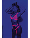 Euphoria Neon Bra, Garterbelt & Panty Neon Pink O/s