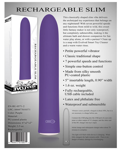 Evolved Love Is Back Rechargeable Slim - Purple