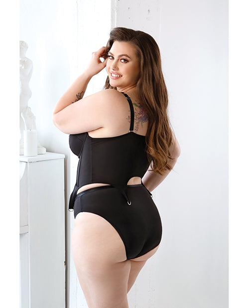 Curve Sloan Cropped Bustier Top & Panty Black