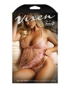 Vixen Embroidered Babydoll & G-string Light Pink