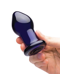 Glas 3.5" Rechargeable Vibrating Butt Plug - Blue