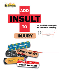 Add Insult To Injury Bandages W/assorted Sayings - Box Of 25