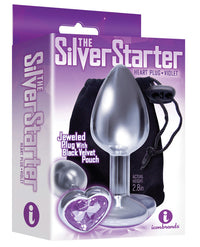 The 9's The Silver Starter Bejeweled Heart Stainless Steel Plug