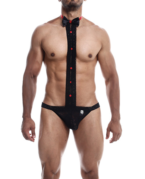 Male Basics Tuxedo Lace Jockstrap Black