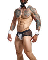 Male Basics Mob Maitre D Brief, Bow & French Cuffs Black/white