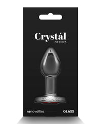 Crystal Desires Glass Heart Gem Butt Plug - Red