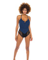 Claribel Ribbed Jersey Romper Estate Blue/black