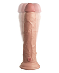 King Cock Elite 9" Dual Density Vibrating Silicone Cock W/remote