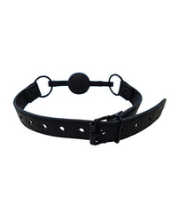 Rouge Leather Ball Gag - Black With Black