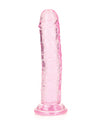 Shots Realrock Crystal Clear Straight Dildo W/suction Cup