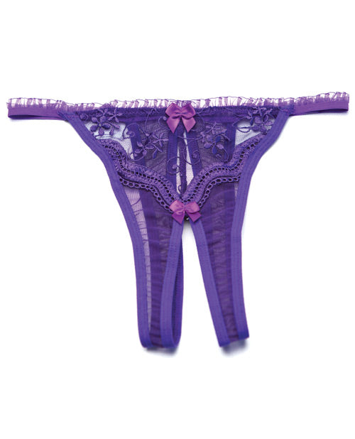 Scalloped Embroidery Crotchless Panty