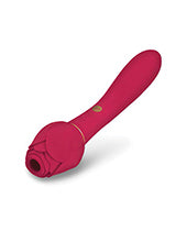 Secret Kisses Rosegasm Twosome Dual Ended Rose Bud W/clitoral Suction & G-spot Vibe - Red