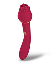 Secret Kisses Rosegasm Lingo Dual Ended Rose Bud W/clitoral Flickering & Internal Massage - Red