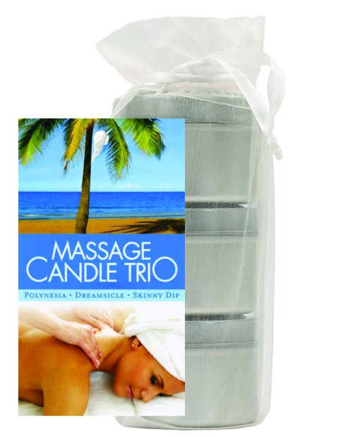 Earthly Body Massage Candle Trio Gift Bag - 2 Oz Skinny Dip, Dreamsicle, & Guavalva