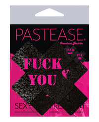 Pastease Premium Fuck You Pay Me Cross - Black/pink O/s