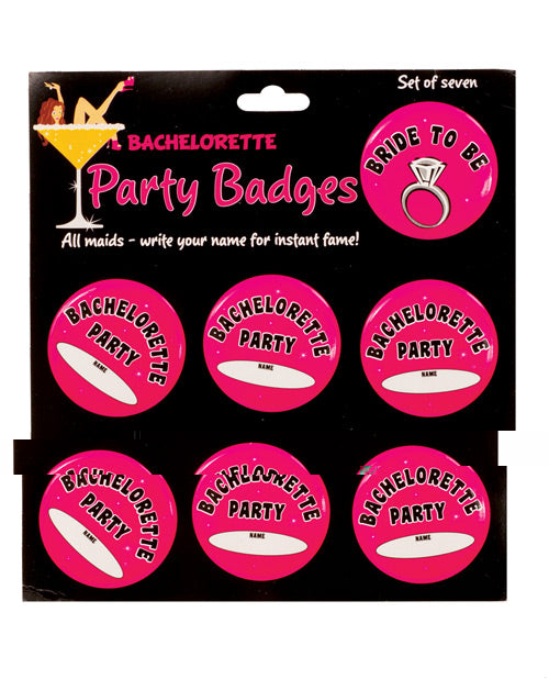 Bachelorette Party Badges - Pack Of 7