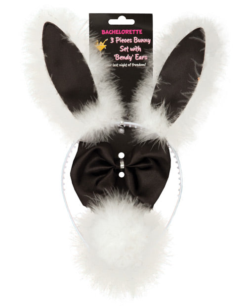 Bachelorette 3 Pc Bunny Set W/bendy Ears