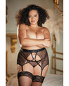 Allure High Waisted Lace Garter & G-string Qn