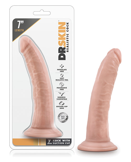 Blush Dr. Skin 7" Cock W/suction Cup - Vanilla