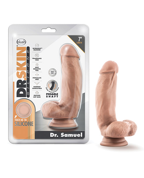 Blush Dr. Skin Silicone Dr. Samuel 7" Dildo W/balls