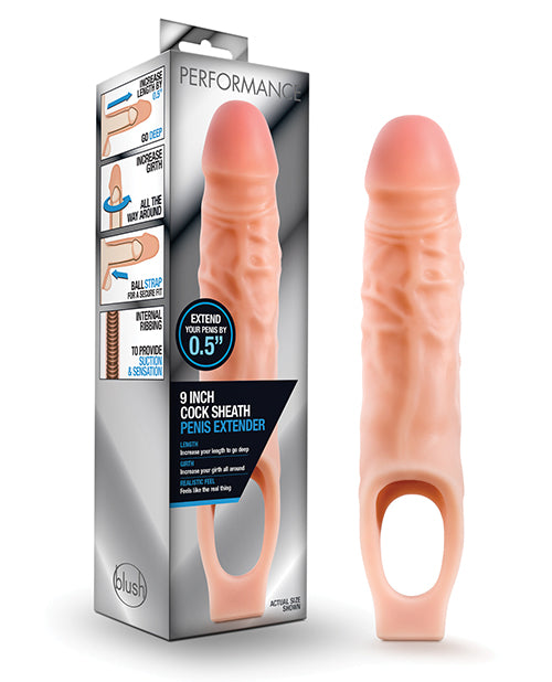 Blush Performance 9" Cock Sheath Penis Extender - Flesh