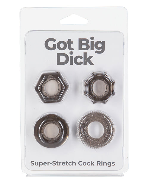 Got Big Dick 4 Pack Cock Rings - Black