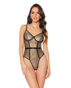 Holiday Metallic Fishnet Teddy W/underwire Cups Black/gold