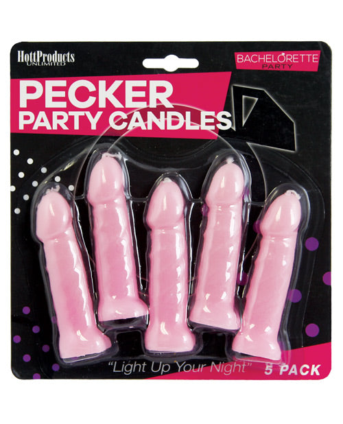 Bachelorette Party Pecker Party Candles - Pink Pack Of 5