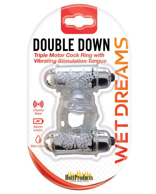 Wet Dreams Double Down Vibrating Cockring W/bullet