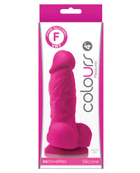 "Colours Pleasures 4"" Dong W/balls & Suction Cup"