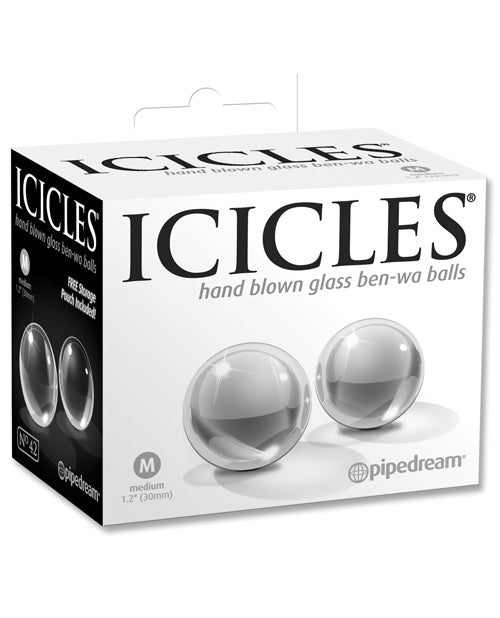 Icicles No. 41 Hand Blown Glass Ben Wa Balls - Clear