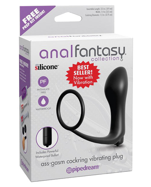 Anal Fantasy Collection Ass Gasm Vibrating Plug W/cockring