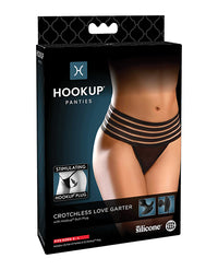 Hookup Panties Crotchless Love Garter Black