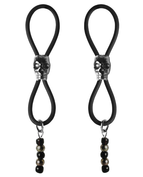 Bijoux De Nip Nipple Halos Black Skull Slider - Black/silver